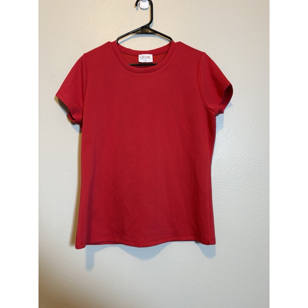 Ellevate Basics 2XL Red Short Sleeve Stretch Tee Casual Essential Top Soft
